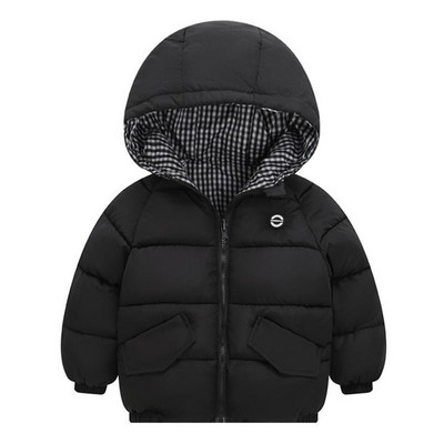 Bērnu kokvilnas apģērbi, biezināti dūnu meiteņu jaka mazuļi bērni ziemas silts mētelis rāvējslēdzējs kapuci kostīms zēnu virsdrēbes