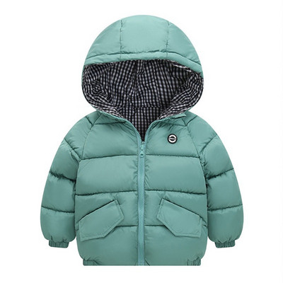 Bērnu kokvilnas apģērbi, biezināti dūnu meiteņu jaka mazuļi bērni ziemas silts mētelis rāvējslēdzējs kapuci kostīms zēnu virsdrēbes