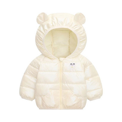 Bērnu kokvilnas apģērbi, biezināti dūnu meiteņu jaka mazuļi bērni ziemas silts mētelis rāvējslēdzējs kapuci kostīms zēnu virsdrēbes