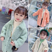 2022 New Children Lambswool Coat Baby turndown Collar Thicken Ζεστό μπουφάν για κορίτσια μακρύ παλτό Χειμώνας Παιδικά κορίτσια Casual ρούχα