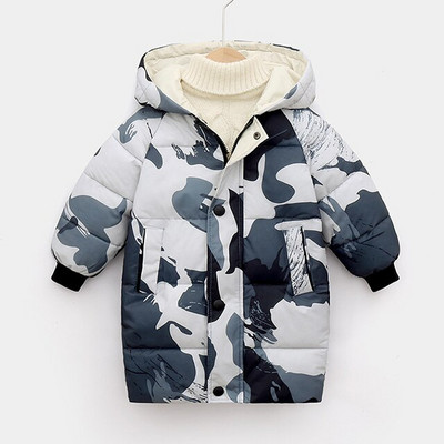 Zēniem Jakas Meitenes Ziemas Mēteļi Bērnu Jakas Mazuļu Biezs Garš Mētelis Bērni Silts Virsdrēbes Mētelis Sniega tērps Virsjakas Apģērbi