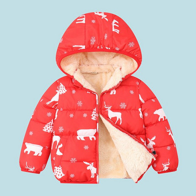 Zīdaiņu Bērnu Mēteļi Ziemas Biezas Jakas Zēniem Siltas Plīša Biezas Virsdrēbes Meitenēm Kažokāda Jaka ar kapuci Bērnu Apģērbi Sniega tērps