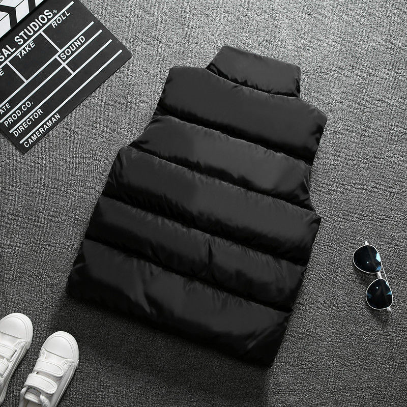 Egyszínű Gyermek Állványgallér Pamut Mellények Őszi Téli Ujjatlan Mellény Kabát Kabát Meleg Felsőruházat 3-12Y Ruhák