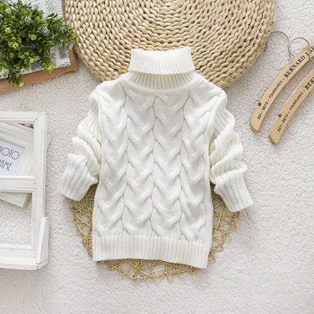 PHILOLOGY 2T-8T καθαρό χρώμα χειμώνα αγόρι κορίτσι παιδί χοντρό Πλεκτό πουκάμισο με ζιβάγκο μασίφ πουλόβερ με ψηλό γιακά