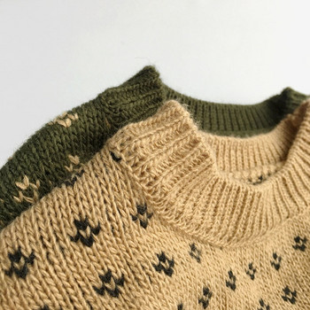 MILANCEL Φθινοπωρινά Παιδικά Ρούχα Αγορικά Πουλόβερ Σύντομο στυλ πουλόβερ για κορίτσια Floral πουλόβερ