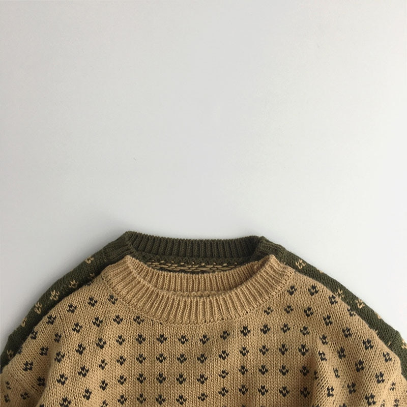 MILANCEL Φθινοπωρινά Παιδικά Ρούχα Αγορικά Πουλόβερ Σύντομο στυλ πουλόβερ για κορίτσια Floral πουλόβερ