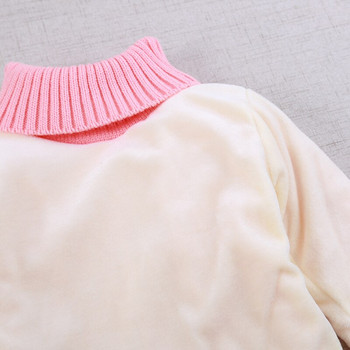 ΦΙΛΟΛΟΓΙΑ προσθέστε βελούδινο καθαρό χρώμα χειμώνα αγόρι κορίτσι παιδί παχύ Πλεκτό πουκάμισο με ζιβάγκο με μασίφ πουλόβερ με ψηλό γιακά