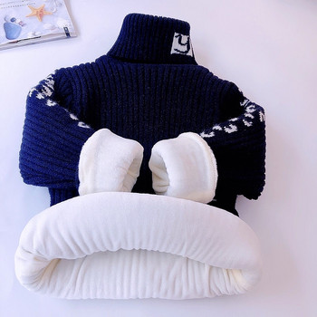 Πουλόβερ για αγόρια Χειμερινά Ρούχα Κοριτσίστικα Λεοπάρ Μόδα Νέα Παιδικά ζιβάγκο Χοντρό Ζεστό Μαλακό Παιδικό Πλέξιμο Κοστούμι