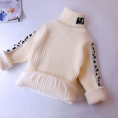 Πουλόβερ για αγόρια Χειμερινά Ρούχα Κοριτσίστικα Λεοπάρ Μόδα Νέα Παιδικά ζιβάγκο Χοντρό Ζεστό Μαλακό Παιδικό Πλέξιμο Κοστούμι