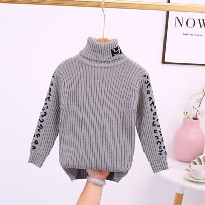 Πουλόβερ για αγόρια Χειμερινά Ρούχα Κοριτσίστικα Λεοπάρ Μόδα Νέα Παιδικά ζιβάγκο Χοντρό Ζεστό Μαλακό Παιδικό Πλέξιμο Κοστούμι