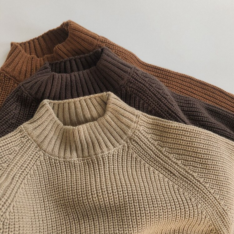 Jauns 2022. gada rudens bērniem, trikotāžas džemperis ar pusapkakli un garām piedurknēm, topi, bērnu apģērbi, zēnu apģērbi, zīdaiņu, meiteņu puloveri, džemperi