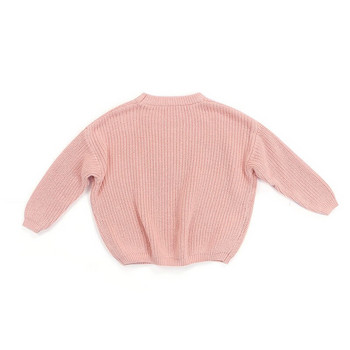 Baby Solid Casual Basic Πουλόβερ με λαιμόκοψη Χοντρό Παιδικό Απαλό Μάλλινο Ρούχα για Αγόρια Κορίτσια Φθινοπωρινά Χειμερινά πουλόβερ με κουκούλα