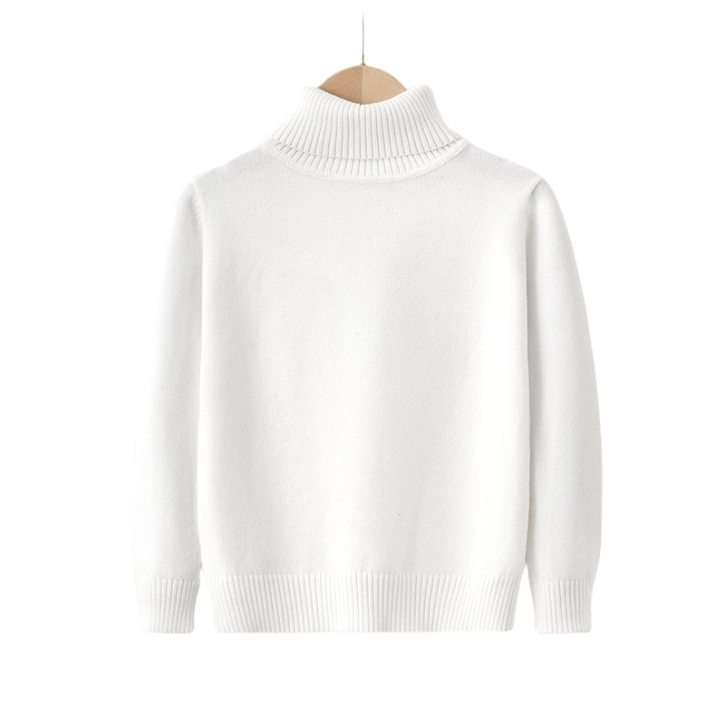 Dječji džemper s dolčevitom za dječake Unisex jednobojni pulover od čistog pamuka, debela topla, dječja zimska odjeća od 2 do 7 godina