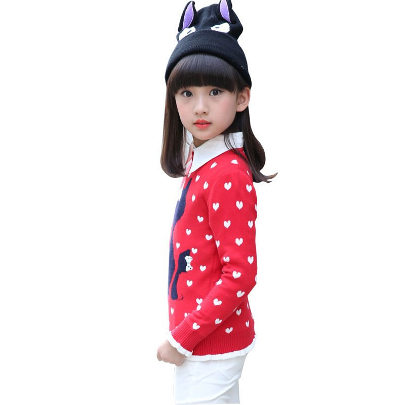 2021. gada rudens ziemas kokvilnas džemperis Meiteņu bērnu pulovers Karikatūra Džemperi Mēteļi Bērnu Apģērbs 6 8 10 12 gadi