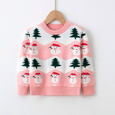 Bērnu Džemperi Ziemassvētku Apģērbs Rudens Ziemas Bērni Zēni Meitenes Apģērbi Džemperis Karikatūra Druka ar garām piedurknēm Adījums Pulovers Tops Mētelis