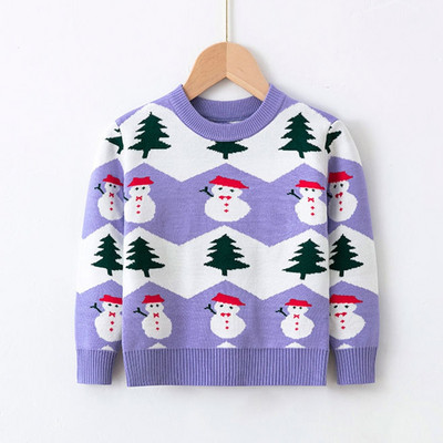 Bērnu Džemperi Ziemassvētku Apģērbs Rudens Ziemas Bērni Zēni Meitenes Apģērbi Džemperis Karikatūra Druka ar garām piedurknēm Adījums Pulovers Tops Mētelis