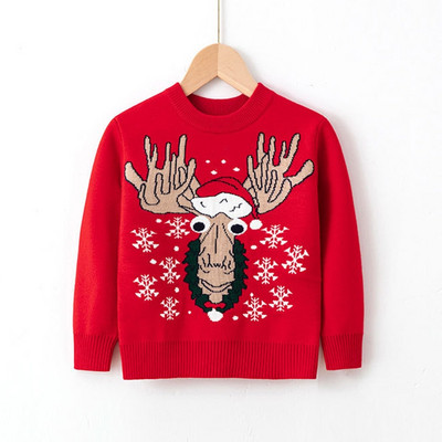 Bērnu Džemperi Ziemassvētku Apģērbs Rudens Ziemas Bērni Zēni Meitenes Apģērbi Džemperis Karikatūra Druka ar garām piedurknēm Adījums Pulovers Tops Mētelis