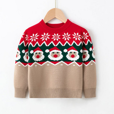 Bērnu Džemperi Ziemassvētku Apģērbs Rudens Ziemas Bērni Zēni Meitenes Apģērbi Džemperis Karikatūra Druka ar garām piedurknēm Adījums Pulovers Tops Mētelis