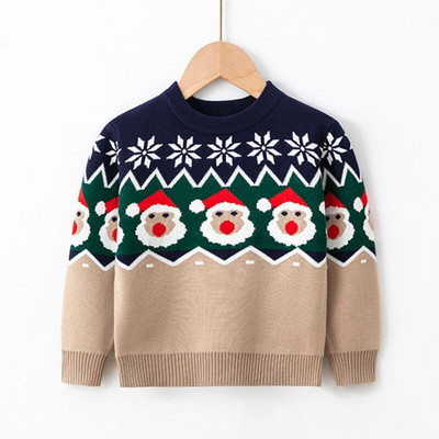 Bērnu Džemperi Ziemassvētku Apģērbs Rudens Ziemas Bērni Zēni Meitenes Apģērbi Džemperis Karikatūra Druka ar garām piedurknēm Adījums Pulovers Tops Mētelis