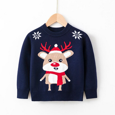 Bērnu Džemperi Ziemassvētku Apģērbs Rudens Ziemas Bērni Zēni Meitenes Apģērbi Džemperis Karikatūra Druka ar garām piedurknēm Adījums Pulovers Tops Mētelis