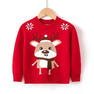 Bērnu Džemperi Ziemassvētku Apģērbs Rudens Ziemas Bērni Zēni Meitenes Apģērbi Džemperis Karikatūra Druka ar garām piedurknēm Adījums Pulovers Tops Mētelis