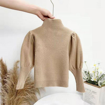 Βρεφικό πουλόβερ φουσκωτό μανίκι μονόχρωμο άνοιξη φθινόπωρο χειμώνα Παιδικό πλεκτό πουλόβερ κορυφαία υψηλής ποιότητας βρεφικά ρούχα 1-10Y