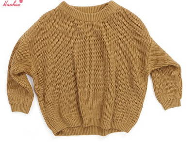 Jesenski puloveri u korejskom stilu 0-5 godina za dječake i djevojčice Zimski topli dječji debeli, mekani pleteni jednobojni pulover dugih rukava