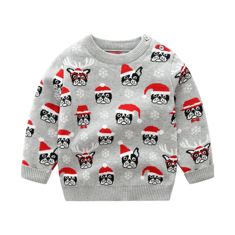 Φθινοπωρινό χειμωνιάτικο Παιδικό πουλόβερ Βαμβακερό μωρό αγόρι κοριτσάκι Πλεκτό πουλόβερ μακρυμάνικο ζεστά κινούμενα σχέδια Βρεφικά χριστουγεννιάτικα ρούχα