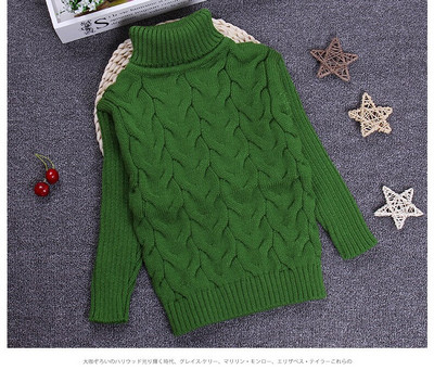 Χειμώνας 2022 Πουλόβερ για αγόρια για κορίτσια Χοντρό πλεκτό πουκάμισο με ζιβάγκο με μασίφ ψηλό γιακά πουλόβερ Παιδικά ρούχα