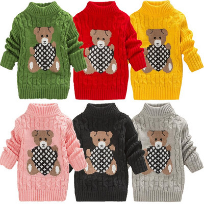 Χειμώνας 2022 Πουλόβερ για αγόρια για κορίτσια Χοντρό πλεκτό πουκάμισο με ζιβάγκο με μασίφ ψηλό γιακά πουλόβερ Παιδικά ρούχα