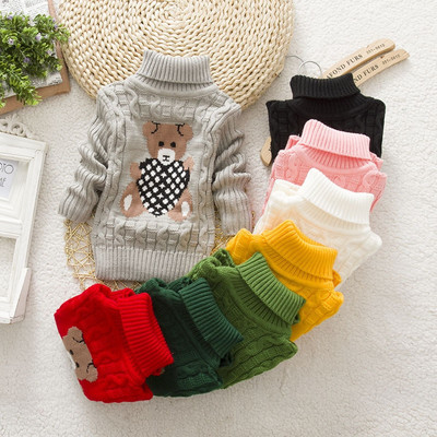 Бебе, момиче, момче, нови пуловери, есен, зима, детски карикатурен джъмпер, плетен пуловер, водолазка, топла горна дреха, детско ежедневно облекло