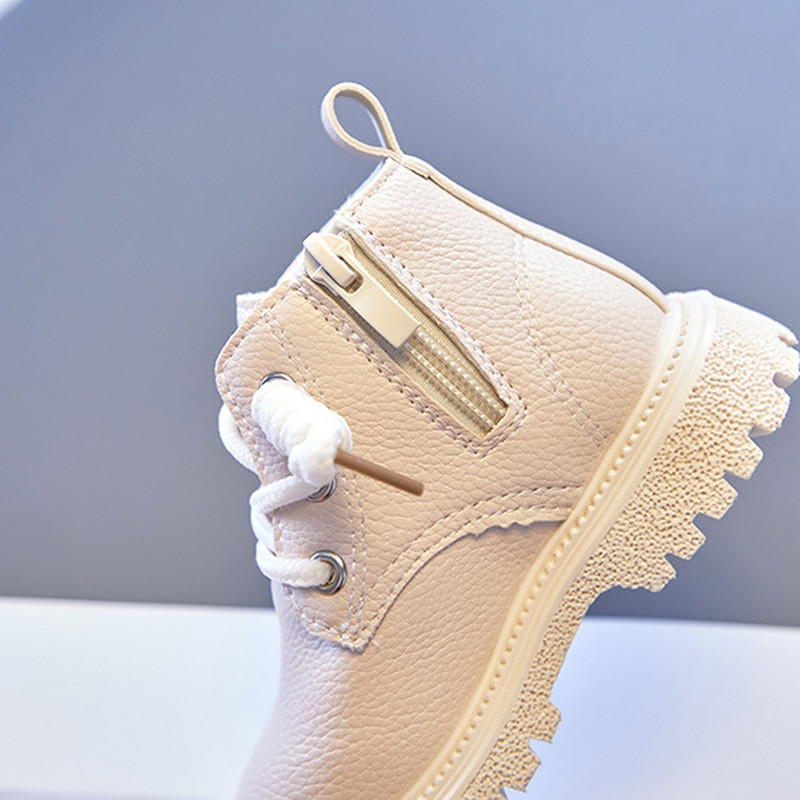 Mazuļu, bērnu īsi zābaki zēnu apavi Rudens ziema Ādas bērnu zābaki Mode Toddler Meiteņu zābaki Zābaki Bērnu sniega apavi E08091