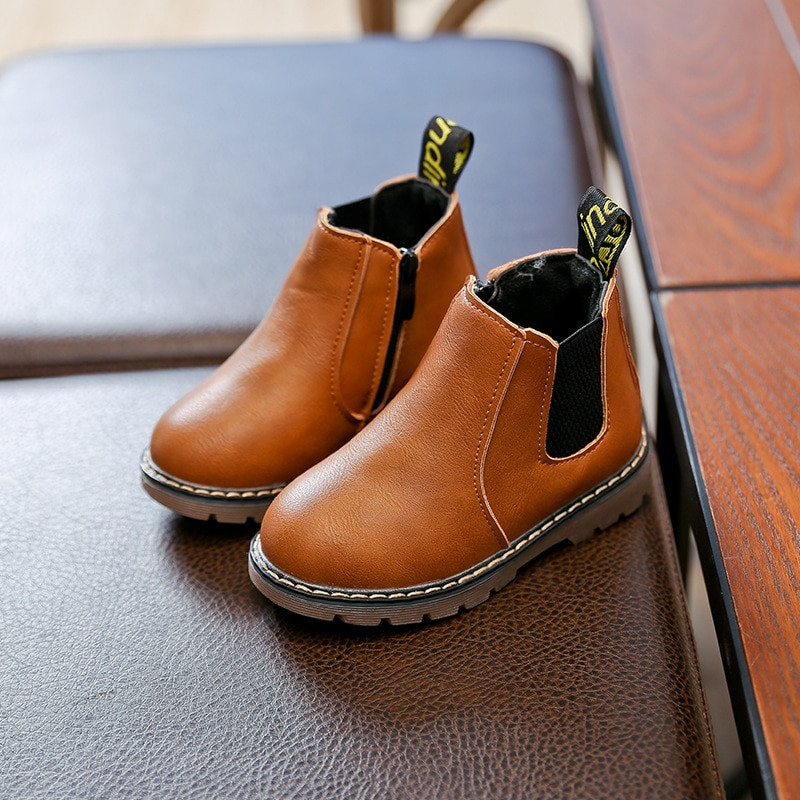 Retro bērnu jāšanas zābaki 2022. gada pavasara rudens puszābaki Modes, bērnu, meiteņu ikdienas apavi Augstākās kvalitātes zēnu ādas zābaki