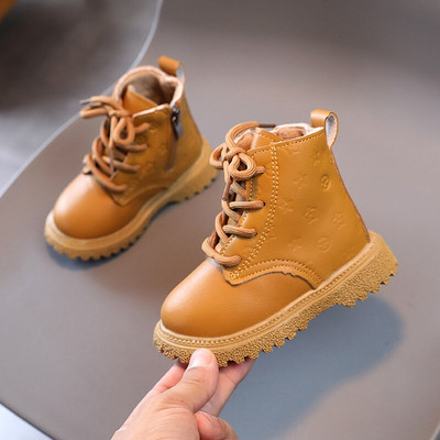 Γυναικείες μπότες μόδας Νέα φθινοπωρινά χειμερινά παπούτσια με βαμβακερή επένδυση Little Boys Fashion Κοντές μπότες Μπεζ καφέ μαύρο χρώμα