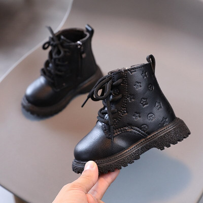 Γυναικείες μπότες μόδας Νέα φθινοπωρινά χειμερινά παπούτσια με βαμβακερή επένδυση Little Boys Fashion Κοντές μπότες Μπεζ καφέ μαύρο χρώμα