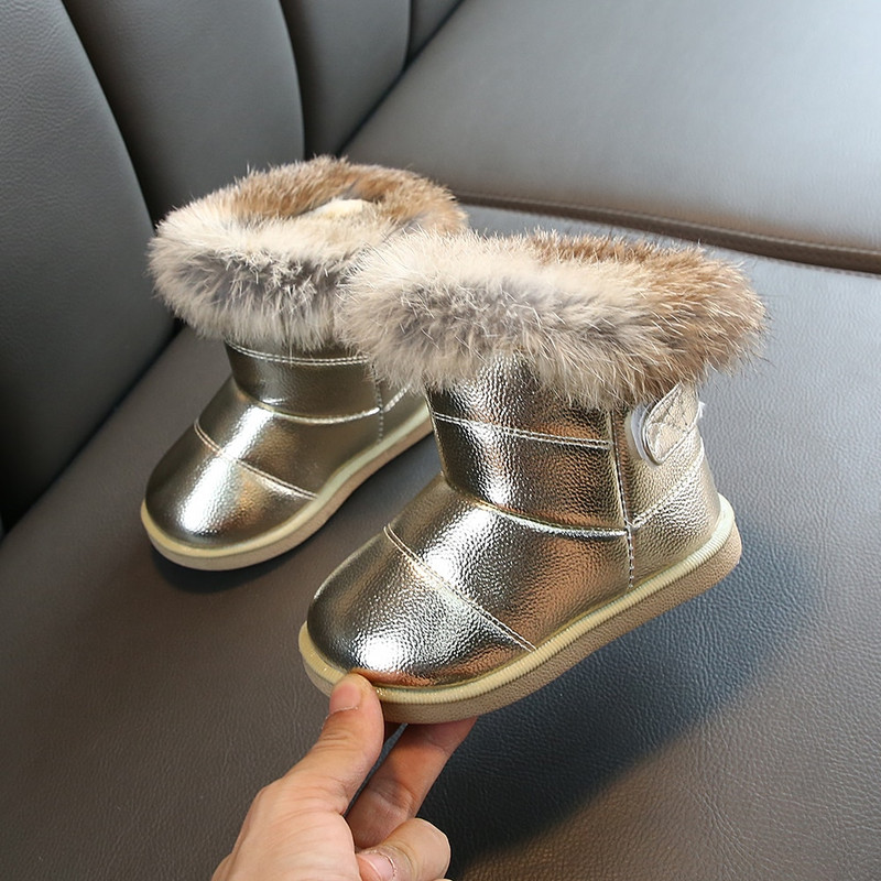 COZULMA Copii Cizme calde Băieți Fete Cizme de zăpadă de iarnă cu blană 1-6 ani Cizme de zăpadă copii Pantofi cu fund moale