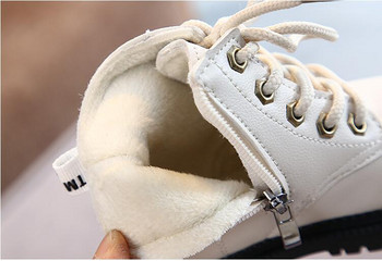 2020 Φθινόπωρο/Χειμώνας Παιδικές μπότες για αγόρια για κορίτσια Δερμάτινες μπότες βελούδινες αδιάβροχες, αντιολισθητικές, ζεστές παιδικές μπότες παπούτσια 21-30