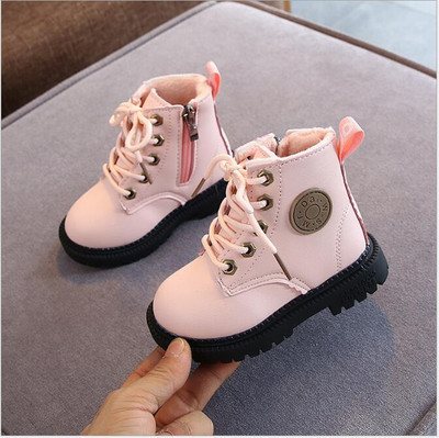 2020 Φθινόπωρο/Χειμώνας Παιδικές μπότες για αγόρια για κορίτσια Δερμάτινες μπότες βελούδινες αδιάβροχες, αντιολισθητικές, ζεστές παιδικές μπότες παπούτσια 21-30