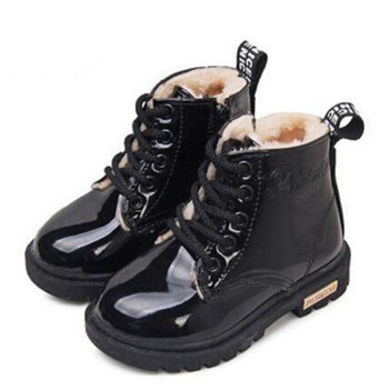 Нови детски обувки Удебелени ботуши за деца Размер 21-36 Ботуши за момчета PU кожени водоустойчиви зимни детски обувки за сняг Ботуши за момичета