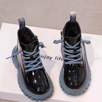 2022 Νέα χειμωνιάτικα παιδικά παπούτσια PU Δερμάτινα αδιάβροχα μποτάκια για τον αστράγαλο Παιδικά μποτάκια για το χιόνι Μάρκα κορίτσια αγόρια Μπότες από καουτσούκ Μόδα αθλητικά παπούτσια