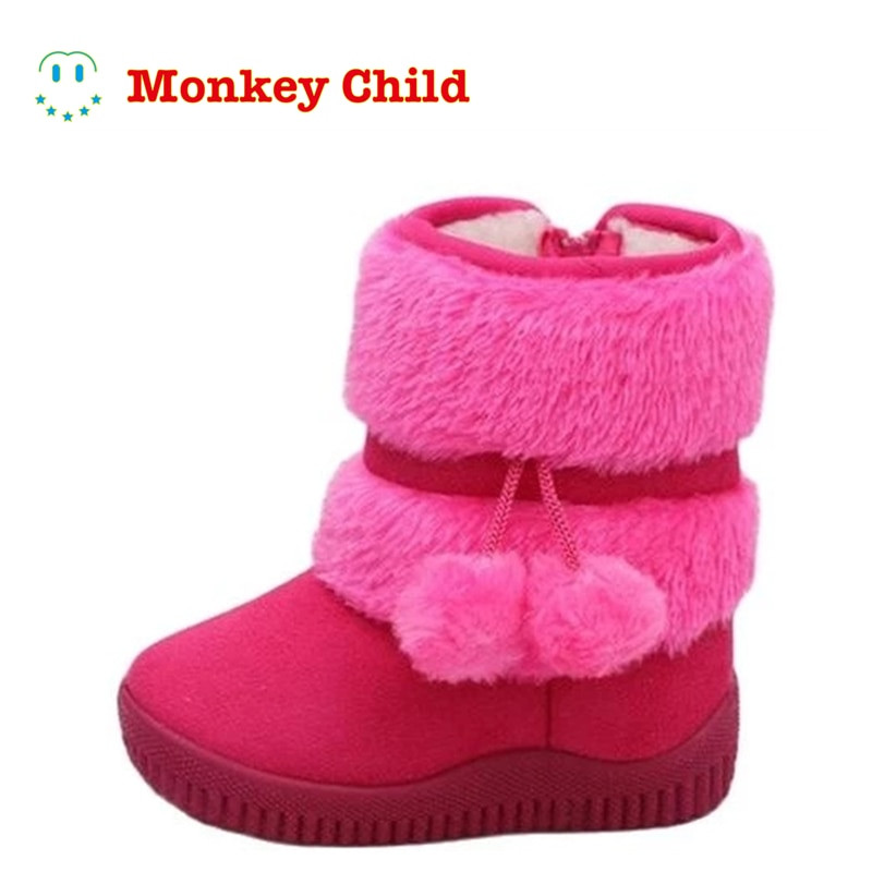 Meiteņu Sniega Zābaki Jauna Mode Ērti Biezi Silti Bērnu Zābaki Lobing Ball Biezi Bērni Ziema Jauki Zābaki Zābaki Princešu apavi