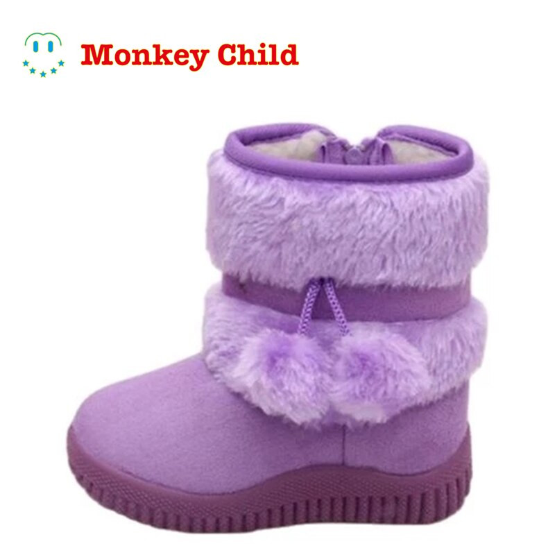 Meiteņu Sniega Zābaki Jauna Mode Ērti Biezi Silti Bērnu Zābaki Lobing Ball Biezi Bērni Ziema Jauki Zābaki Zābaki Princešu apavi