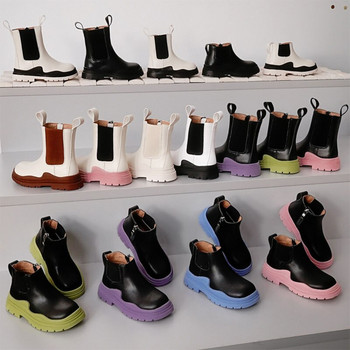 Κοριτσίστικες μπότες παιδικές μπότες καπνού 2022 φθινόπωρο και χειμώνας νέα παπούτσια Chelsea μεγάλα αγόρια