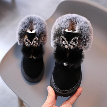 Unisex 2022 Παιδικές μπότες για κοριτσάκια Παιδικά χειμερινά παπούτσια για αγόρια μαθητική γούνα μαλακό κάτω μέρος Μπότες χιονιού Παιδικά δερμάτινα παπούτσια βελούδινα