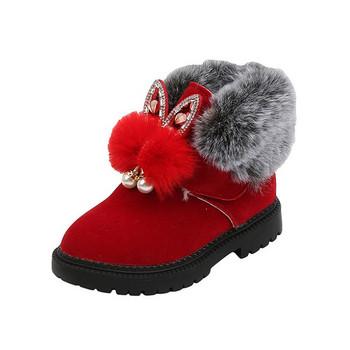 Unisex 2022 Παιδικές μπότες για κοριτσάκια Παιδικά χειμερινά παπούτσια για αγόρια μαθητική γούνα μαλακό κάτω μέρος Μπότες χιονιού Παιδικά δερμάτινα παπούτσια βελούδινα