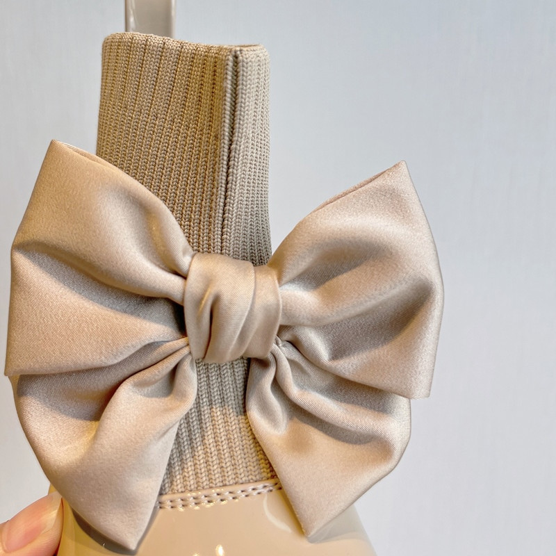 Bērnu apavi modes lakādas bantītes meiteņu Ādas zābaki 2022 rudens jauni bērnu zeķes vieni zābaki 1-15 g.v.