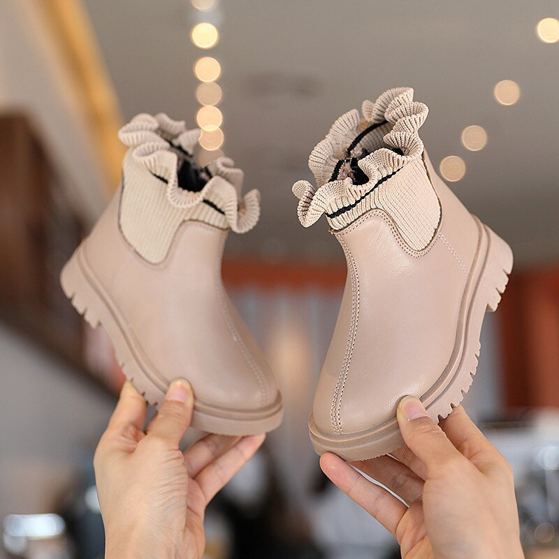 2022. gada puķu meiteņu zābaki rudens/ziemas plīša bērnu zābaki zēnu meiteņu apavi Modes zīmols mīkstas ādas silti bērnu zābaki