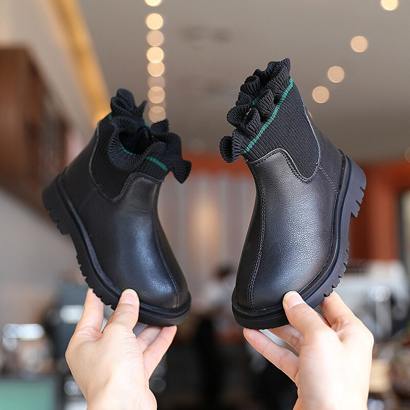 2022. gada puķu meiteņu zābaki rudens/ziemas plīša bērnu zābaki zēnu meiteņu apavi Modes zīmols mīkstas ādas silti bērnu zābaki