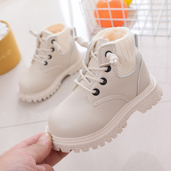 Παιδικές μπότες για κοριτσάκια άνοιξη/φθινόπωρο Μονά παπούτσια Μόδα βαμβακερά παπούτσια Παιδικά αγόρια βελούδινα μπότες με κορδόνια βελούδινες χειμερινές μπότες