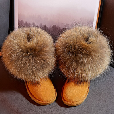 Детски обувки  Детски ботуши за сняг  голяма лисича кожа Студена зима Момчета Момичета Топли бебешки ботуши Botas